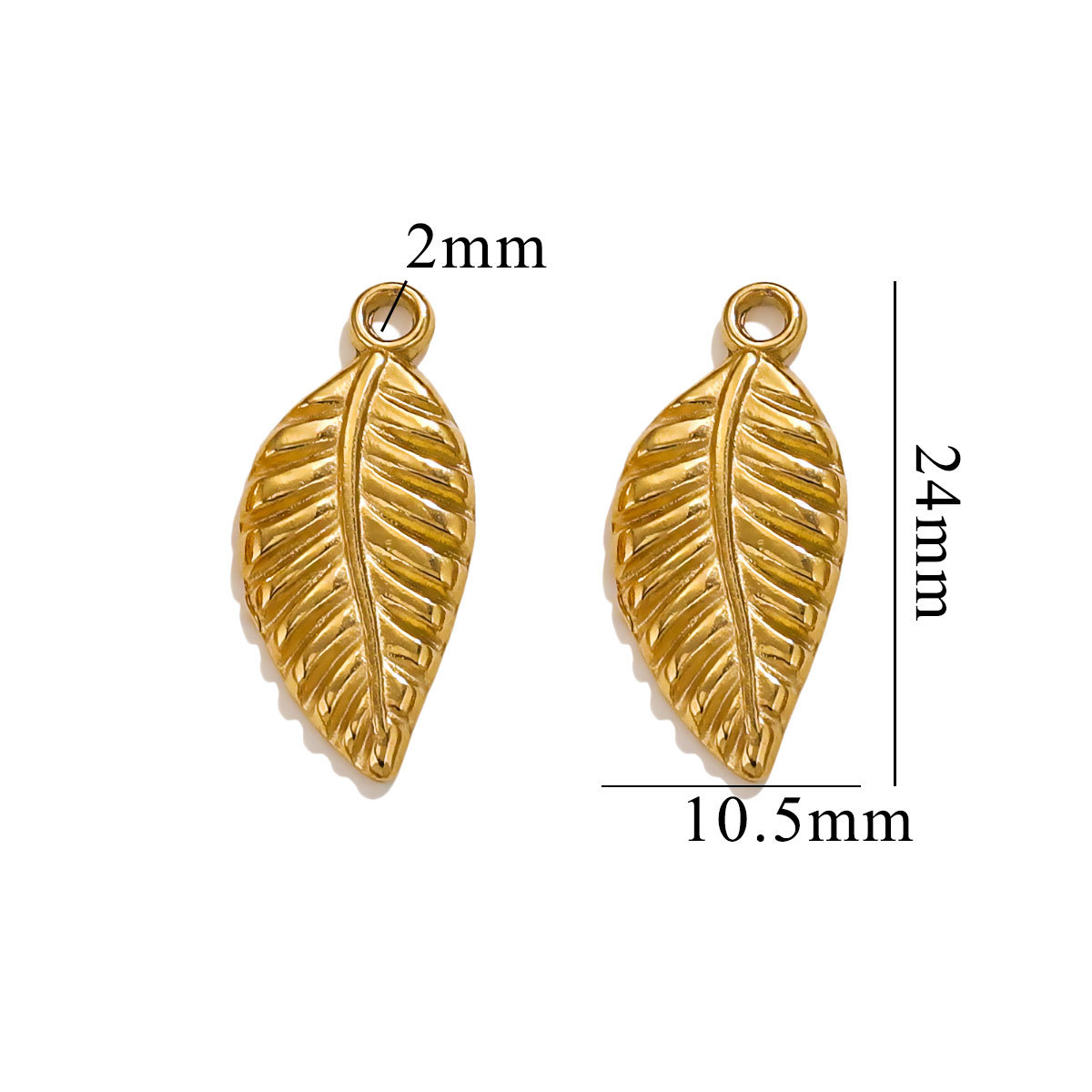 Gold color / 1 Piece Simple Cute Style Cartoon Leaf Shape Stainless Steel  Gold Color Women's Pendant Picture16